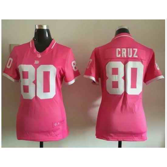 Women Nike Giants #80 Victor Cruz Pink Stitched NFL Elite Bubble Gum Jersey